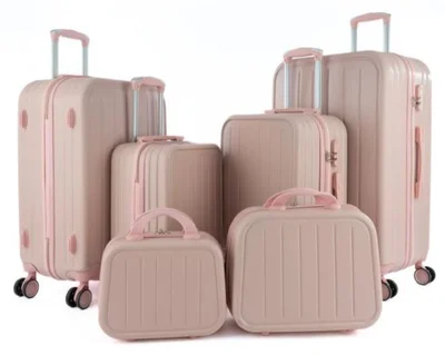 LIMRA Luggage set 6 pieces travel Bags with a distinctive design from limra pink