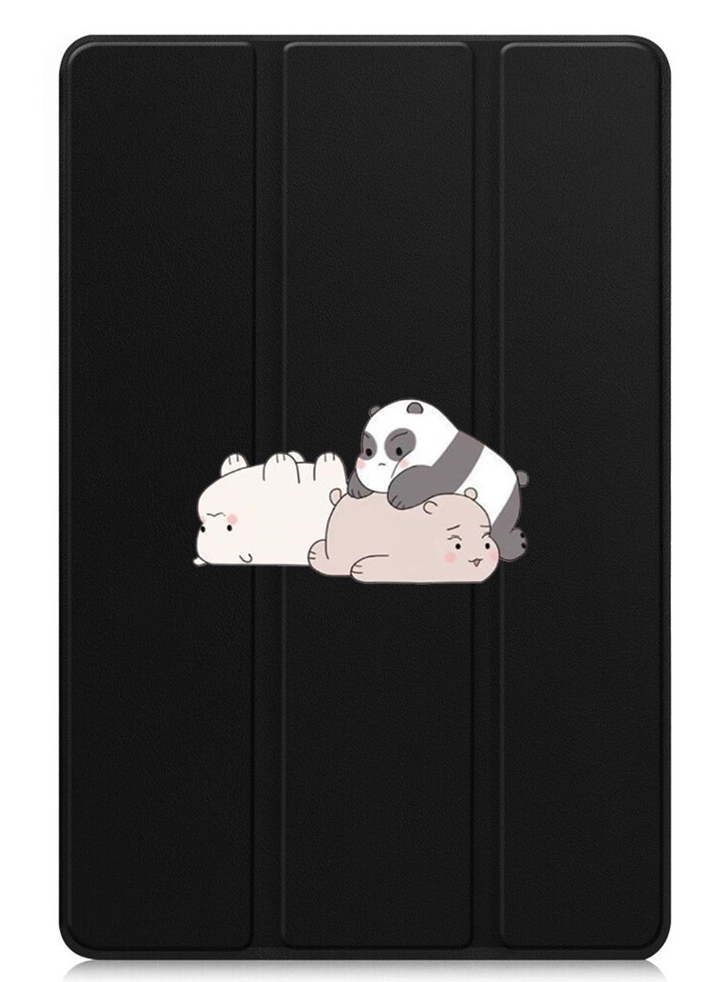 Theodor Protective Flip Case For Huawei MatePad SE 11 (2024) With Trifold Stand Auto Wake Sleep Shockproof Cover Panda friends - Image 1