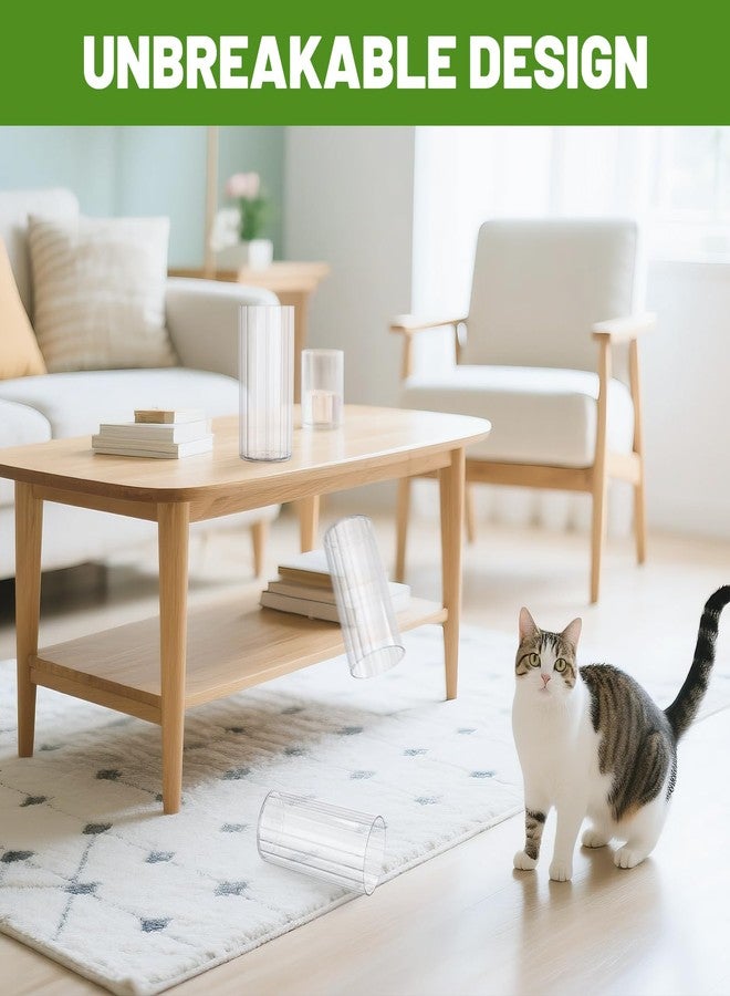 Suream Flower Vase, 7.8 Inch Tall Plastic Cylinder Vases for Centerpieces, Hurricane Candle Holder for Wedding Party Home Table Decor - Image 3