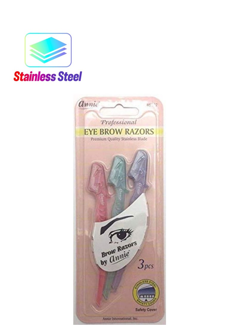 Eyebrow Razor Set 3Ct Asst Color