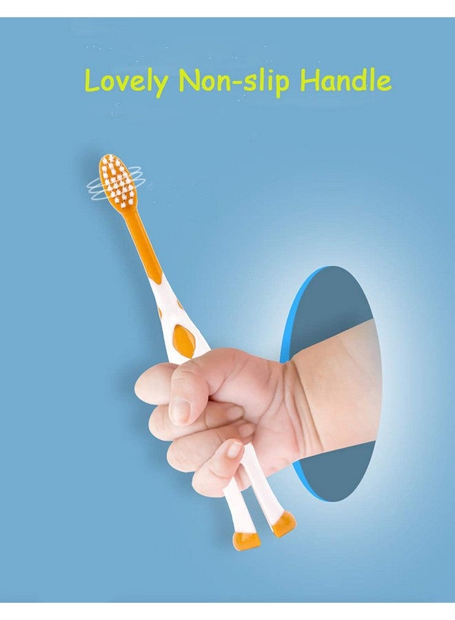 newrichbee 8 Packs Kids Toothbrushes, Extra Soft Lovely Little Deer Toothbrush For Kids 2-8 Years (Pink&Orange&Blue&Green) - Image 5