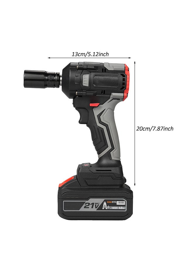 Generic - 21V Cordless Impact Wrench Max Torque 350N.m, Brushless Impact Driver 1/2 Inch, Household Electric Impact Wrench with 4.0Ah Battery and Fast Charger & Stepless Speed Adjustment - Image 1