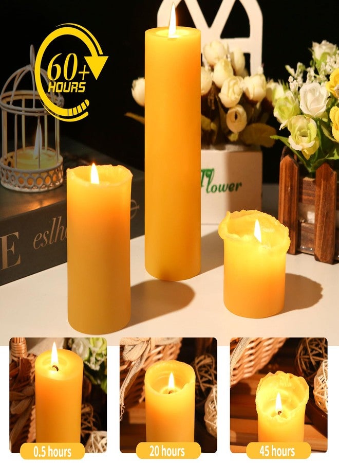 ginitiri 6 Pack Natural Beeswax Pillar Candles 2x6in,360 Hours Long Burning Unscented Beeswax Candles,100% Pure Bees Wax Candles for Home,Emergency,Dripless Pillar Candle Bulk - Image 3