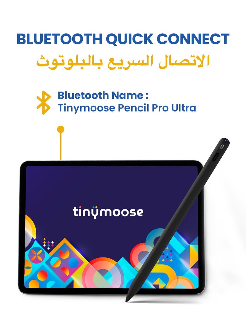 TinyMoose Pencil Pro Ultra Stylus iPad Pen with SmartSwitch Technology – Compatible with iPad, iPhone, Samsung, Android Smartphones & Tablets – Switch Between Devices Instantly - Midnight Black  - Image 4