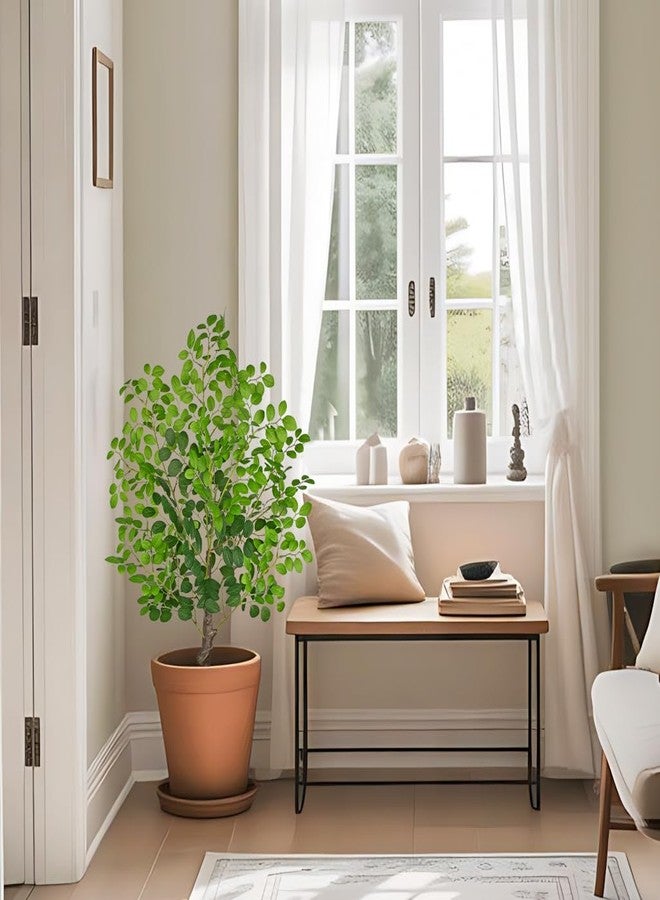 Arborus 27" Artificial Tree Cercidiphyllum Japonicum, Realistic Faux Silk Trees Indoor Outdoor Plant in Pot with Easy Assembly, UV Resistant, Ideal for Home Office Farmhouse Decor - Image 3