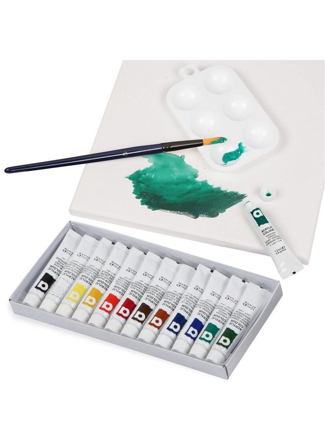 Falling In art Falling in Art Tabletop Easel Set - 24 Pieces Starter Kit - Artist Acrylic Painting Kit with 12 Acrylic Paints Set, Canvas Panels, Brushes, Wooden Palette for Kids, Adults, Beginners, Professionals  - Image 5