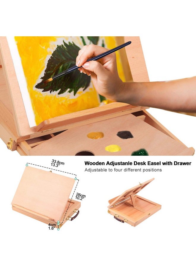 Falling In art Falling in Art Tabletop Easel Set - 24 Pieces Starter Kit - Artist Acrylic Painting Kit with 12 Acrylic Paints Set, Canvas Panels, Brushes, Wooden Palette for Kids, Adults, Beginners, Professionals  - Image 3
