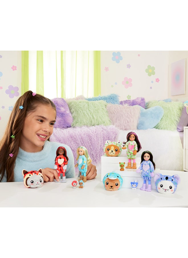 Barbie Cutie Reveal Chelsea Doll & Accessories, Animal Plush Costume & 6 Surprises Including Color Change, Teddy Bear As Dolphin  - Image 5