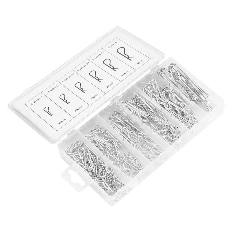ZJchao Cotter Pin Kit for Tractor, 150Pcs High Strength Steel R Type Wave Card Pins, Safety Fasteners for Machinery, Equipment - Image 1
