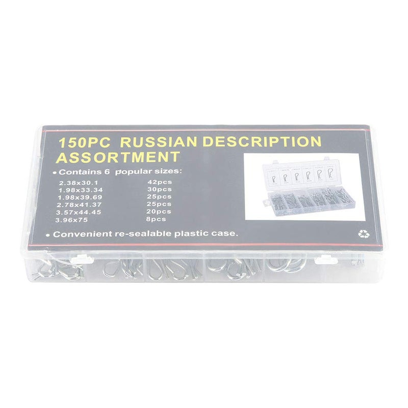 ZJchao Cotter Pin Kit for Tractor, 150Pcs High Strength Steel R Type Wave Card Pins, Safety Fasteners for Machinery, Equipment - Image 2