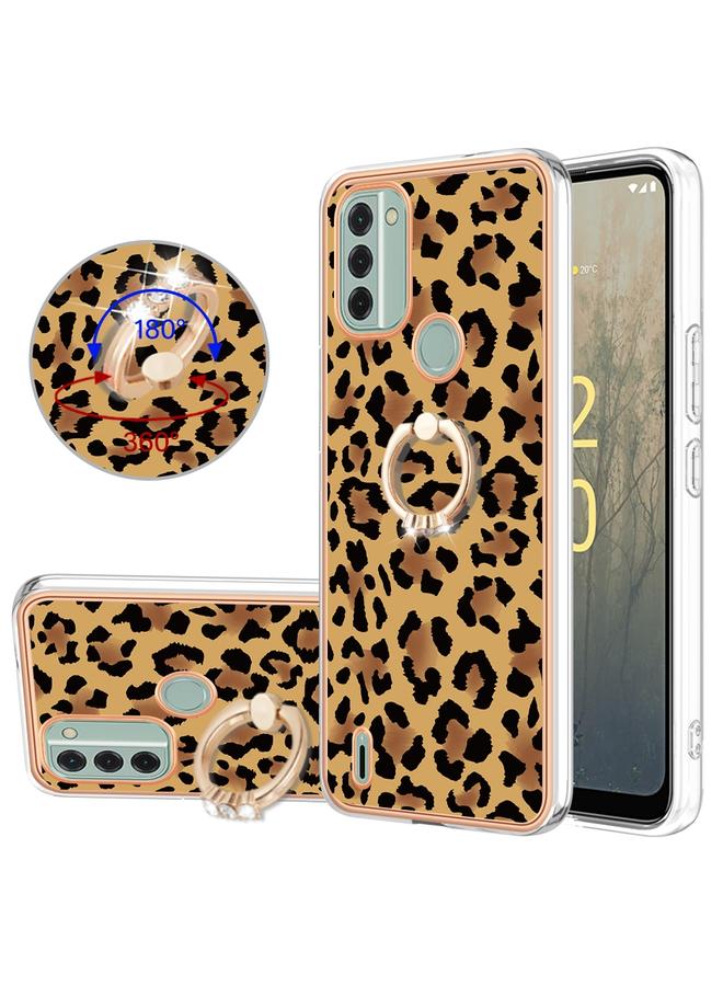 إيروريكس جراب لهاتف Nokia C31 مطلي بالكهرباء من الجانبين مع حامل حلقي - Image 1