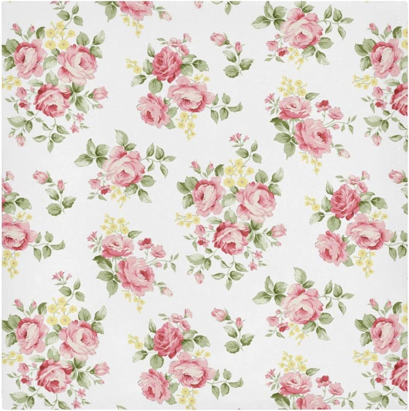 senya Cloth Napkin Pink Rose Flower Floral Cloth Napkin Set of 6 Washable Reusable Polyester Table Napkins for Family Dinner Party Holiday - Image 2