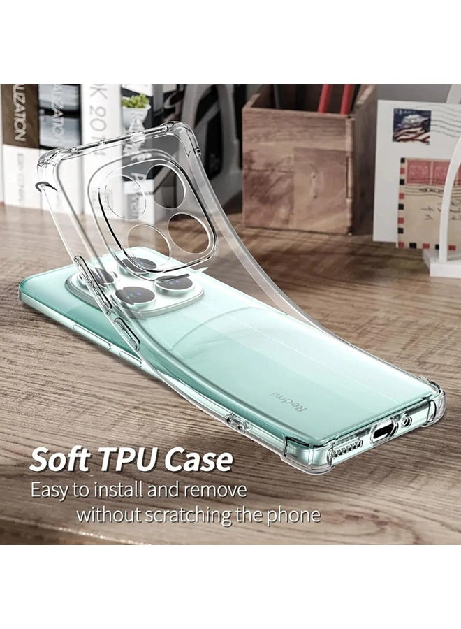 TEXEEM Case for Redmi Note 15 Pro+ 5G, Crystal Clear Shockproof Transparent Soft TPU Bumper Cover with 4-Corner Airbag Protection - Image 3