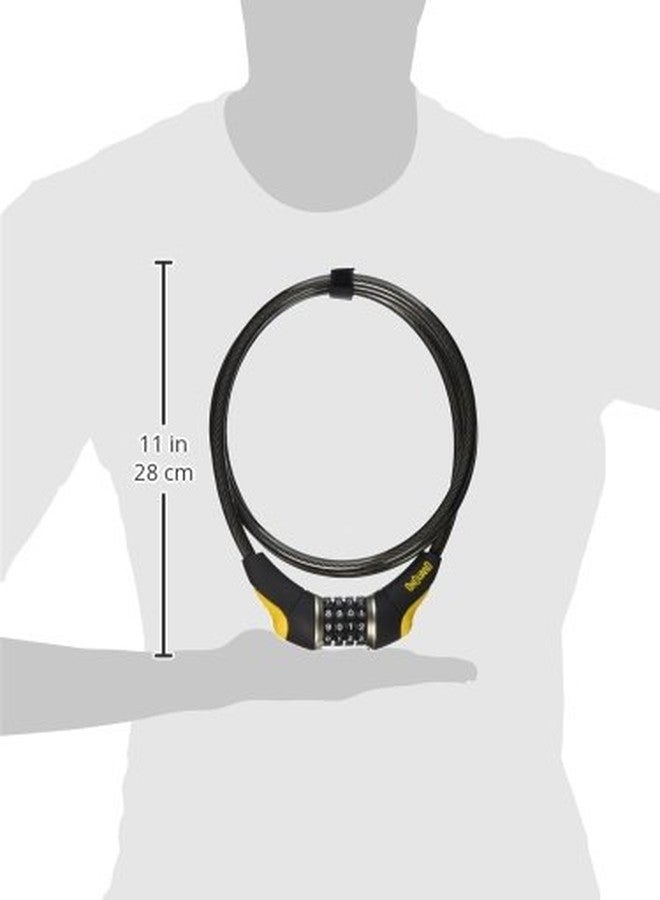 OnGuard Akita Combo 6' Cable Lock – 10 mm Steel Cable (185 cm) – Resettable 4-Digit Combination, Vinyl-Coated Security Cable - Image 3