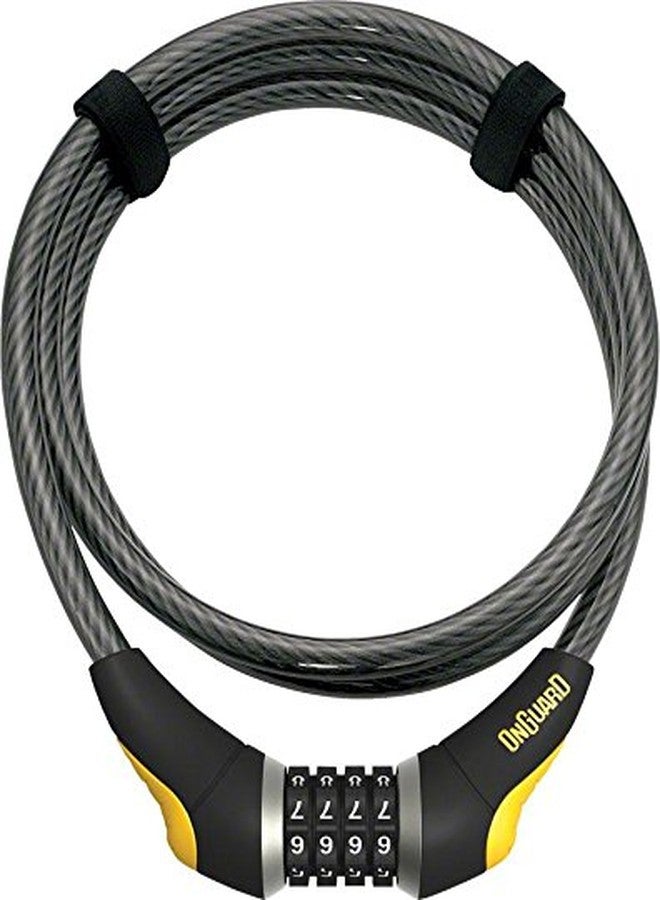 OnGuard Akita Combo 6' Cable Lock – 10 mm Steel Cable (185 cm) – Resettable 4-Digit Combination, Vinyl-Coated Security Cable - Image 2