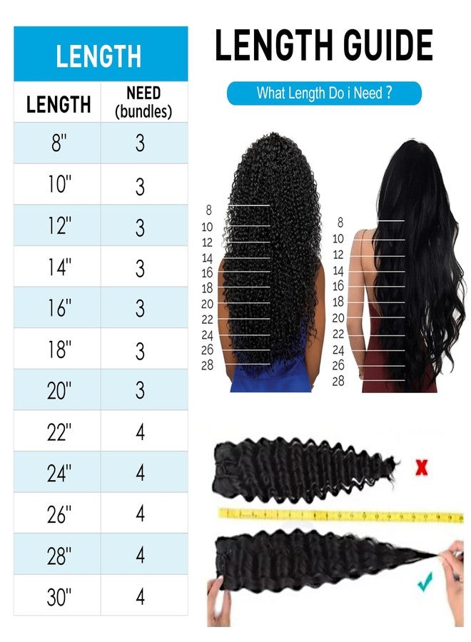 EMOL Deep Wave Bundles, Curly Bundles Human Hair, 16 16 16 Inch, Wet and Wavy, Natural Black, Soft, 285g-300g, Brazilian Hair - Image 5