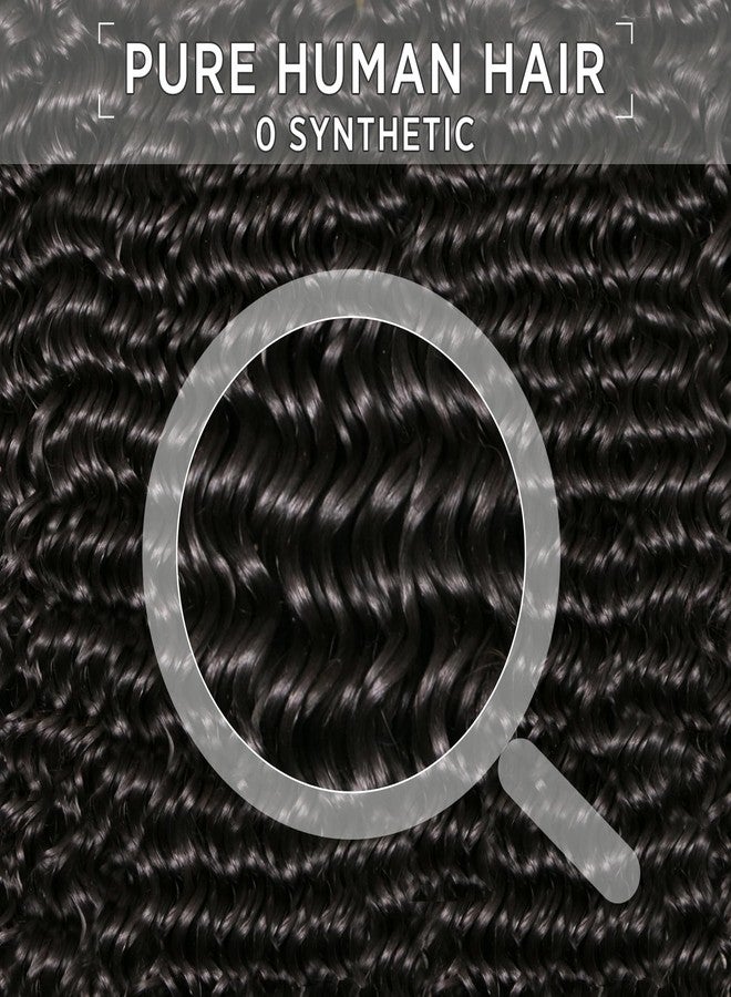 EMOL Deep Wave Bundles, Curly Bundles Human Hair, 16 16 16 Inch, Wet and Wavy, Natural Black, Soft, 285g-300g, Brazilian Hair - Image 3
