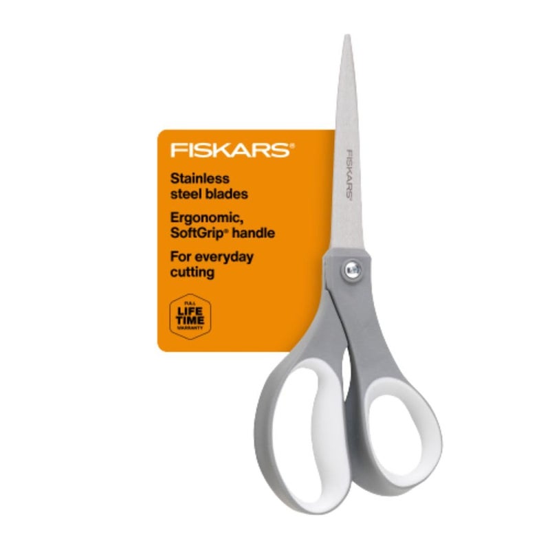 Fiskars All Purpose Scissors, High Performance Cutting, Stainless Steel Blades, Ergonomic and Comfort Handles, Perfect for Arts and Crafts and the Office, Scissors for Office - Image 1