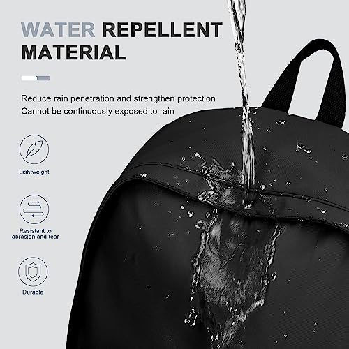 WEPOET Classic Basic Black Backpack For Women,Waterproof High School Bookbag,Lightweight Casual Travel Daypack,College Backpack Men,Middle School Bag For Girls Boys - Image 5