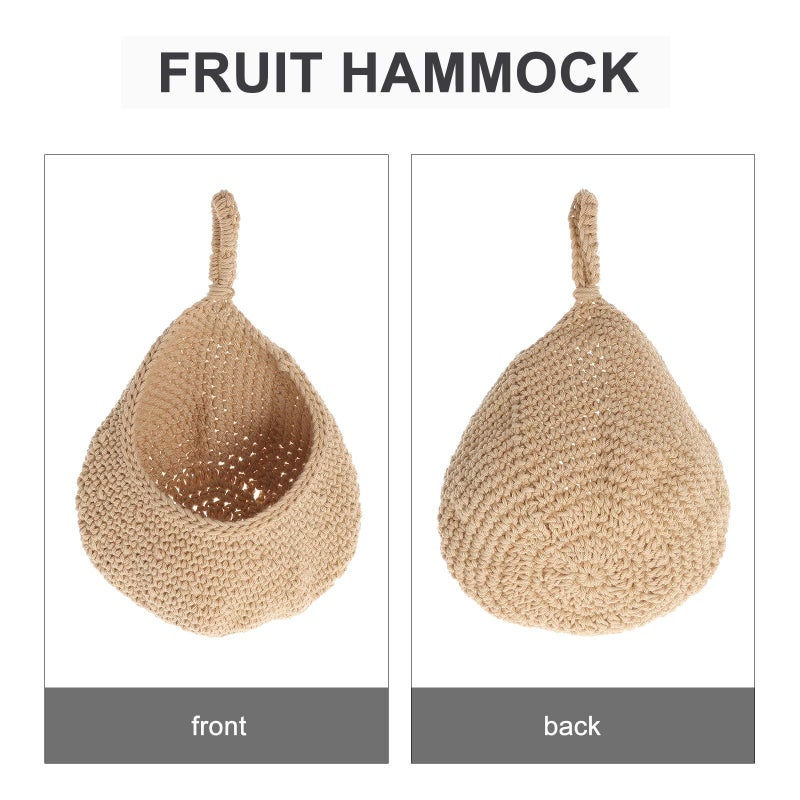 Wall Mount Woven Hanging Basket Straw Organizer For Kitchen Pantry Storage - Image 5