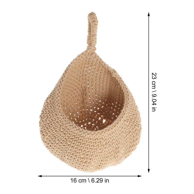 Wall Mount Woven Hanging Basket Straw Organizer For Kitchen Pantry Storage - Image 3