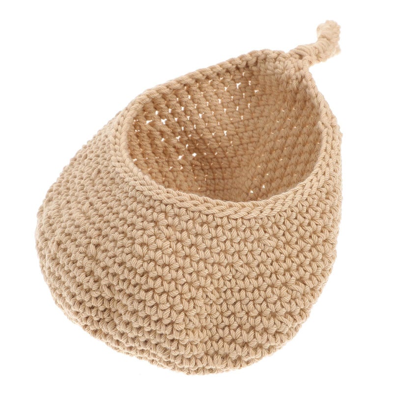 Wall Mount Woven Hanging Basket Straw Organizer For Kitchen Pantry Storage - Image 2