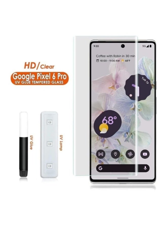 DUSALA Screen Protector for Pixel 6 Pro UV Tempered Glass, Film HD Screen Saver, 9H Hardness, Bubble-free Screen Replacement Protector Film - Image 2