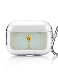 Classic Clear printed Case for Apple AirPods Pro 2nd Generation Thin Transparent Cover - Custom Monogram Initial Letter Mandala Floral Pattern Alphabet - I ( Light Green )
