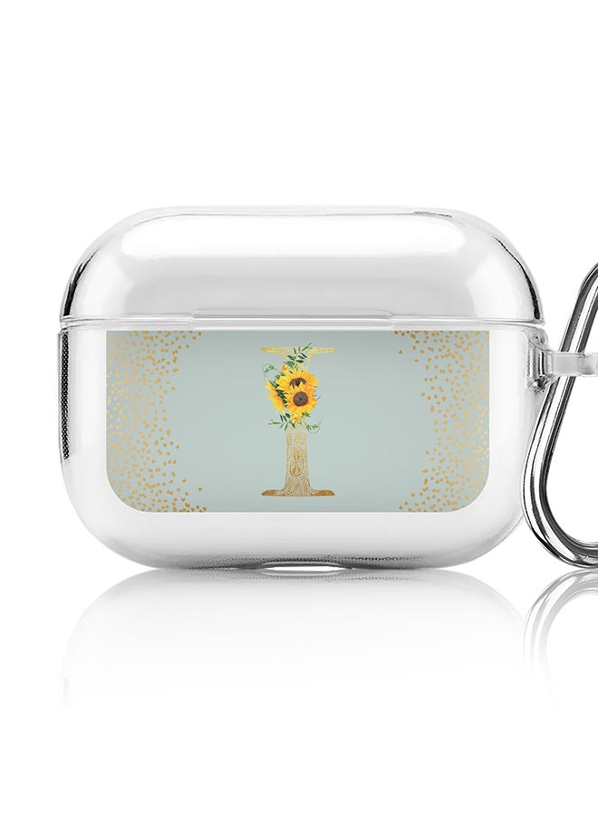 Stylizedd - Classic Clear printed Case for Apple AirPods Pro 2nd Generation Thin Transparent Cover - Custom Monogram Initial Letter Mandala Floral Pattern Alphabet - I ( Light Green ) - Image 1