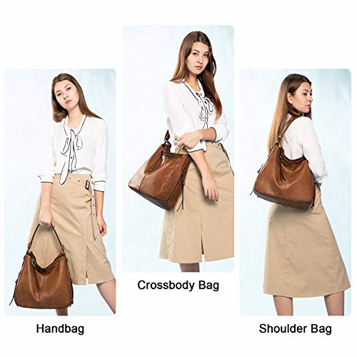 Realer Handbags for Women Large Designer Ladies Hobo bag Bucket Purse Faux Leather - Image 5