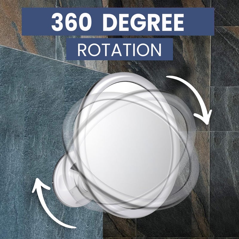 MIRRORVANA Anti Fog Mirror for Shower - Fogless, Shatterproof Shaving Mirror with 360Â° Swivel and Adjustable Suction Cup - 6.7" x 6.7" Round (Classic Chrome) - Image 4