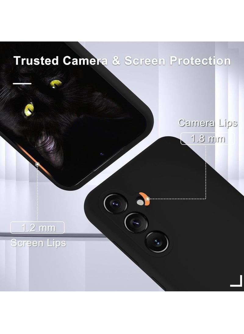 Raxoom Samsung Galaxy S24 Plus Silicone Phone Case with Screen Protector - Shockproof Slim Cover, Soft Microfiber Lining, Wireless Charging Support (Black) - Image 4