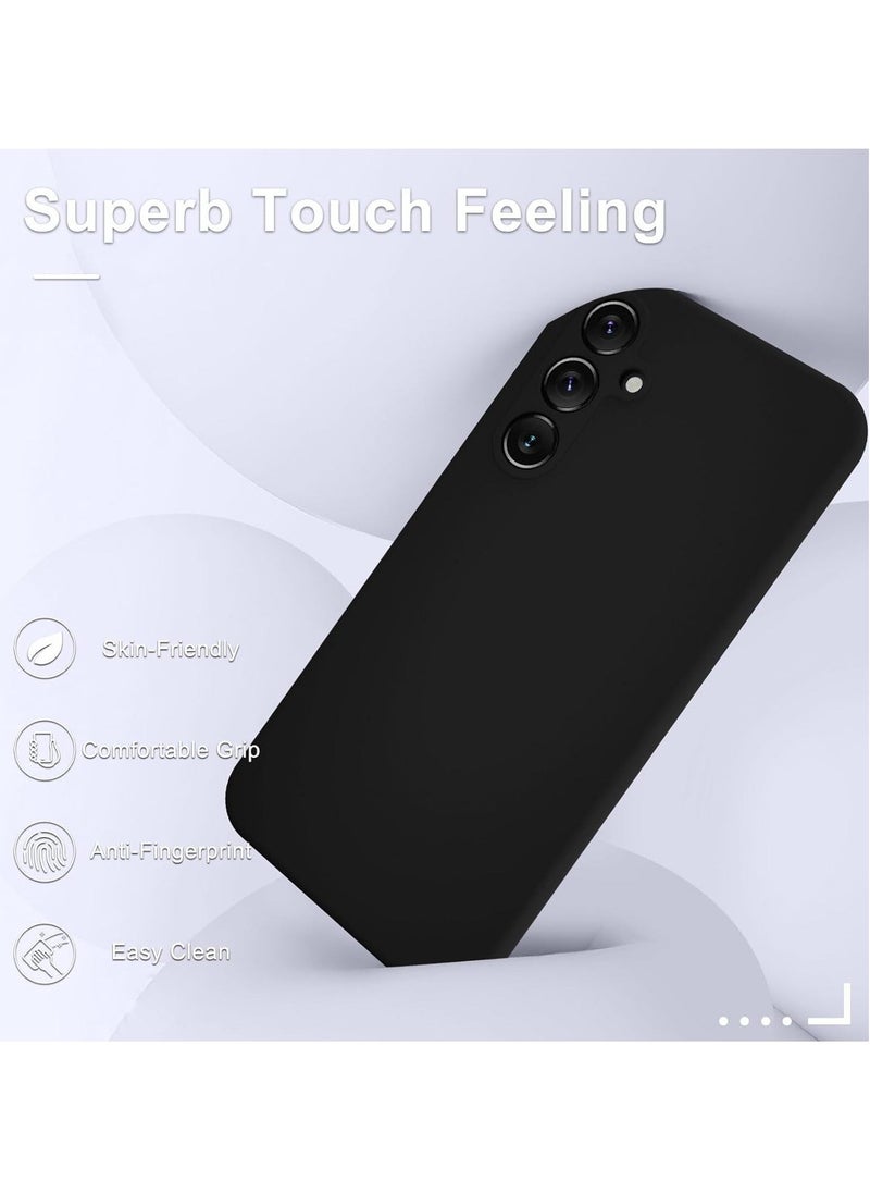 Raxoom Samsung Galaxy S24 Plus Silicone Phone Case with Screen Protector - Shockproof Slim Cover, Soft Microfiber Lining, Wireless Charging Support (Black) - Image 3