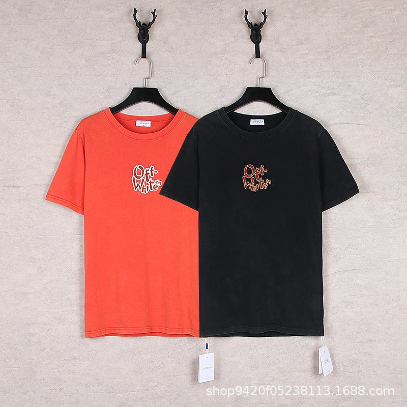 Summer Style Ow Xiangyunlong Picture Pattern Printed Loose Short-Sleeved T-Shirt For Men And Women One Piece - Image 2