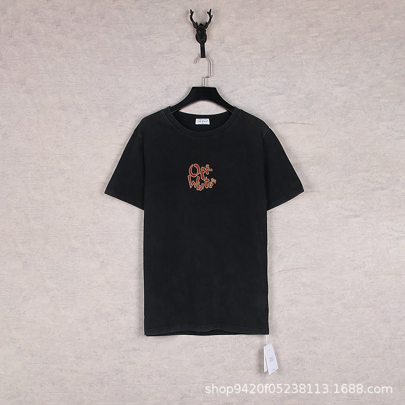 Summer Style Ow Xiangyunlong Picture Pattern Printed Loose Short-Sleeved T-Shirt For Men And Women One Piece - Image 1