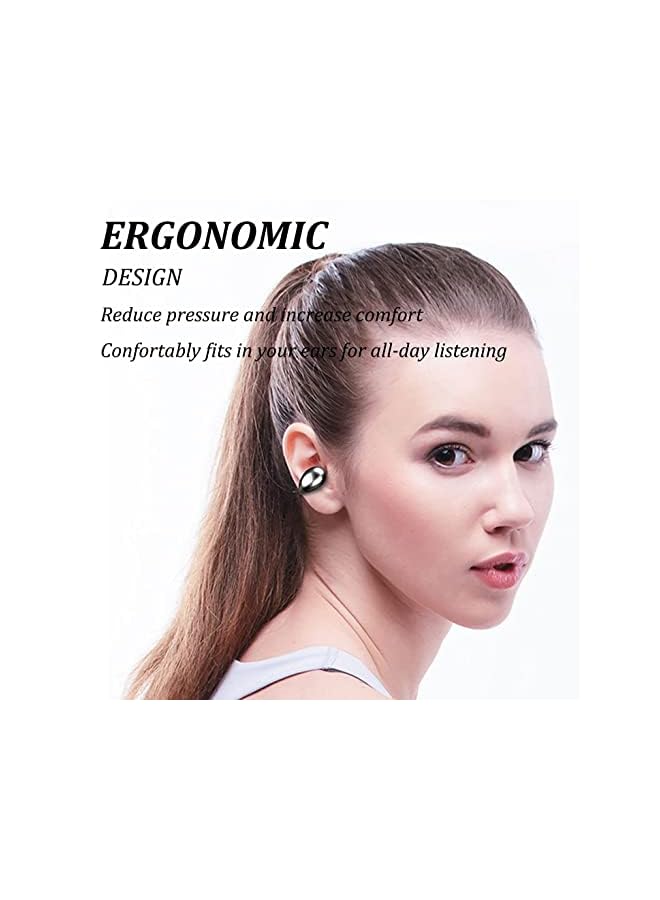 Excefore Earbuds with Earhooks Mini Bone Conduction Headphones Waterproof Bluetooth Earbuds Earpiece Noise Canceling Headset Sports Bluetooth 5.0 Earphones Headset for Cycling Driving, Gym - Image 5