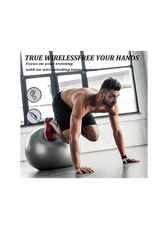 Excefore Earbuds with Earhooks Mini Bone Conduction Headphones Waterproof Bluetooth Earbuds Earpiece Noise Canceling Headset Sports Bluetooth 5.0 Earphones Headset for Cycling Driving, Gym - Image 3