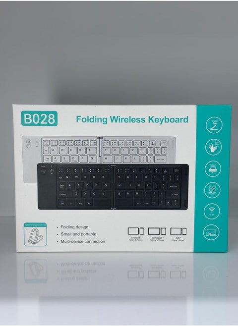Foldable Bluetooth Keyboard - Ultra Slim Wireless Portable Keyboard with Rechargeable Battery, Full-Size Layout, Compatible with iOS, Android, Windows, Tablets, Smartphones, and Laptops | Slim, Lightweight & Multi-Device