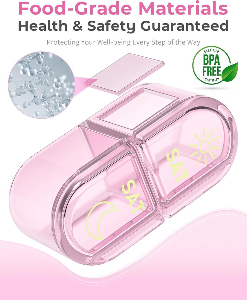 Pillex Weekly Pill Organizer Arthritis Friendly, BPA Free Travel 7 Day Pill Box Case - Image 5