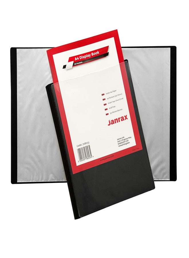 Janrax A4 Presentation Display Book 20 Pockets (40 Views) by Janrax - Image 1