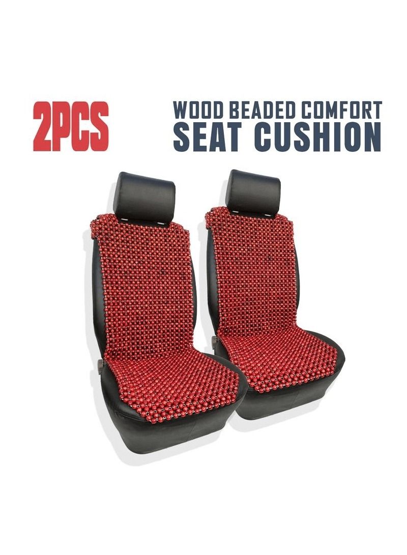 وسادة مقعد سيارة عالمية عالية الجودة ، وسادة مقعد من الخرز الخشبي ، وسادة مقعد لؤلؤة خشبية من النوع الشبكي ، وسادة جلوس للسيارة مارون 2 قطعة - Image 1