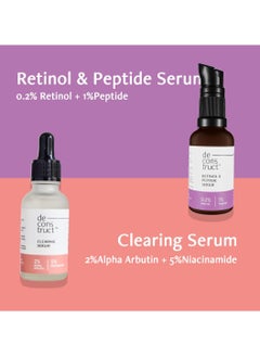 Deconstruct Deconstruct 5% Niacinamide + 0.2% Retinol Face Serum Combo | With 2% Alpha Arbutin & 1% Peptide | Reduces Acne, Dark Spots, Fine Lines & Wrinkles | For Men & Women | Beginner Friendly | 30 ml each  - Image 2