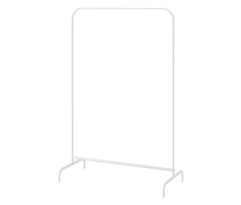 Freestanding Clothes Rack, White Steel Garment Rack Stand for Laundry Drying, Bedroom, Bathroom and Balcony - Image 1