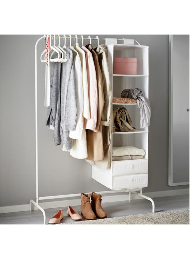 Freestanding Clothes Rack, White Steel Garment Rack Stand for Laundry Drying, Bedroom, Bathroom and Balcony - Image 4