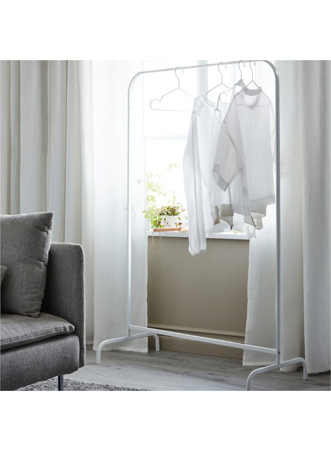Freestanding Clothes Rack, White Steel Garment Rack Stand for Laundry Drying, Bedroom, Bathroom and Balcony - Image 3