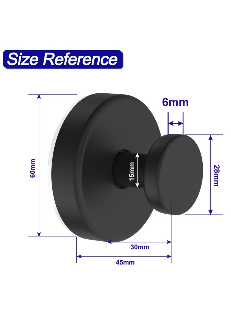 كادراما ترقية خطافات شفط مقاومة للماء، خطافات من الفولاذ المقاوم للصدأ بدون حفر للاستحمام، المطبخ، باب زجاجي، مرآة، بلاط - حامل مناشف، معطف، رداء حمام لتعليق وزن يصل إلى 15رطلاً - أسود غير لامع (4 قطع) - Image 4