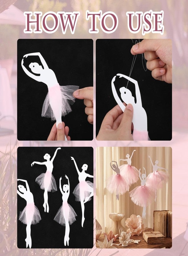 BrightRow 20 Pcs Ballerina Party Hanging Decorations 3D Ballerina Dancer Ornaments Ballet Dancer with Pink Tulle Skirt Hanging Banner Pink Ballet Birthday Decor for Baby Shower Princess Party Supplies - Image 4