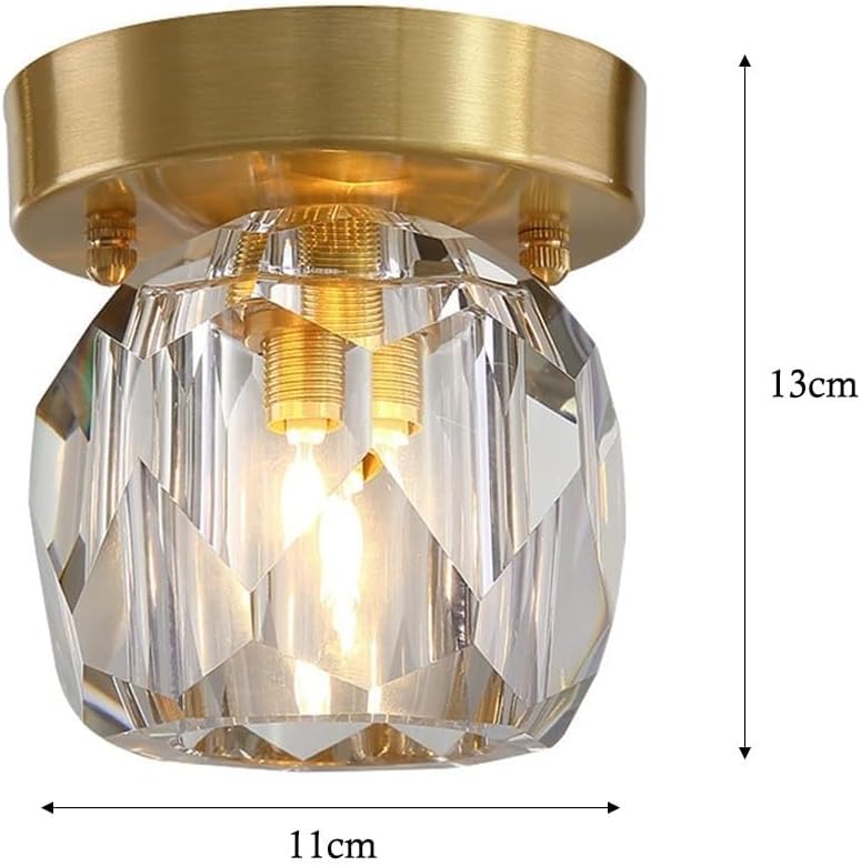 Modern Gold Farmhouse Ceiling Light - Semi Flush Mount Ceiling Lamp with Globe Glass Shade for Bedroom Dining Living Room Kitchen Hallway, D1-XYCa - Image 2