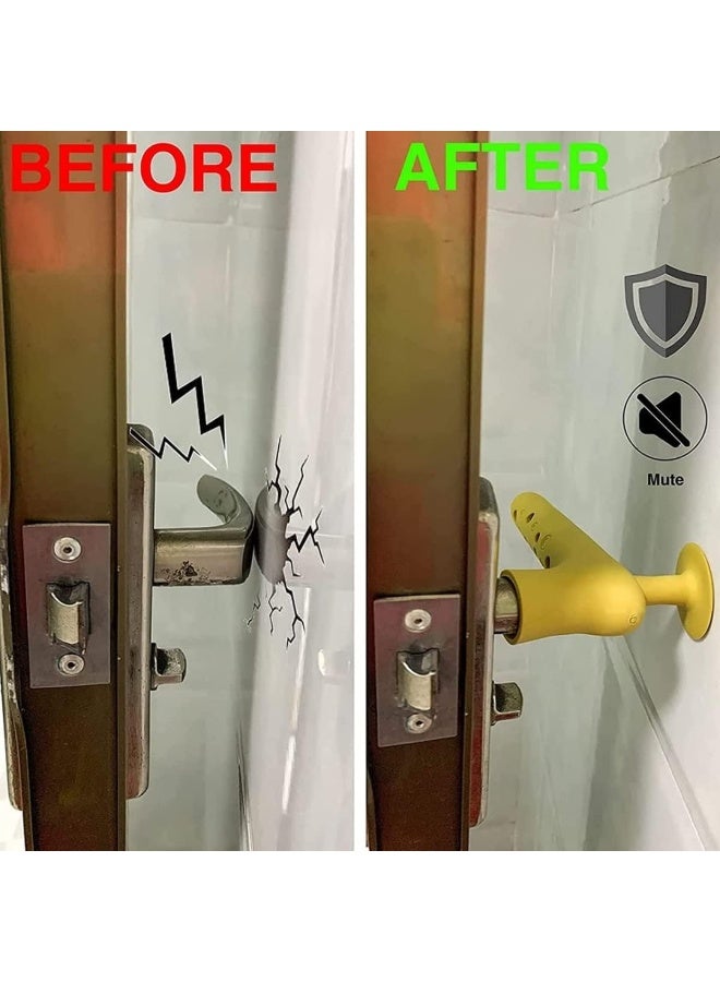 Door stopper that attaches to the handle to prevent friction and collision with the wall, reduce noise, and prevent paint peeling. - Multi-colored - 1 piece - Image 3