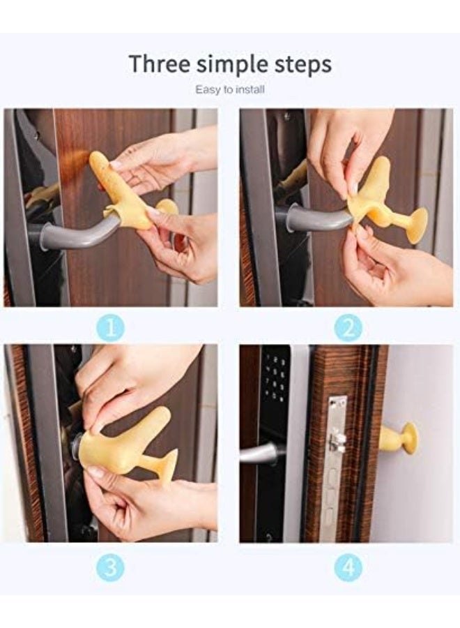 Door stopper that attaches to the handle to prevent friction and collision with the wall, reduce noise, and prevent paint peeling. - Multi-colored - 1 piece - Image 5